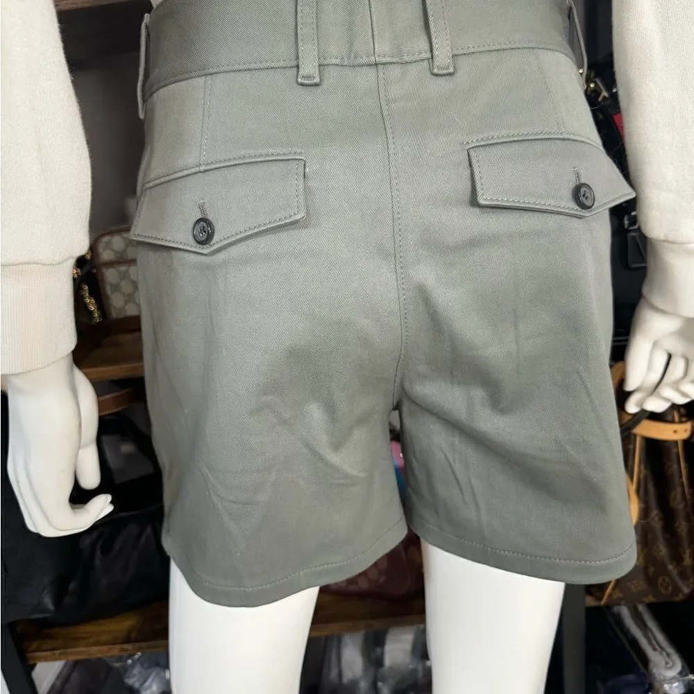 Prada $1980 Runway Embroidered Drill Shorts 38